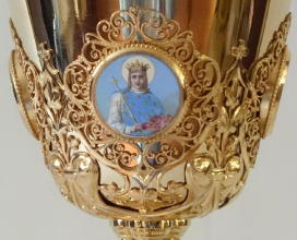 Solid silver gilt antique French Gothic Chalice.